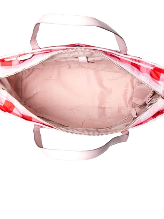 Kate Spade Chelsea Gingham pink multi Tote with Detachable Strap Bag - Picture 8 of 9